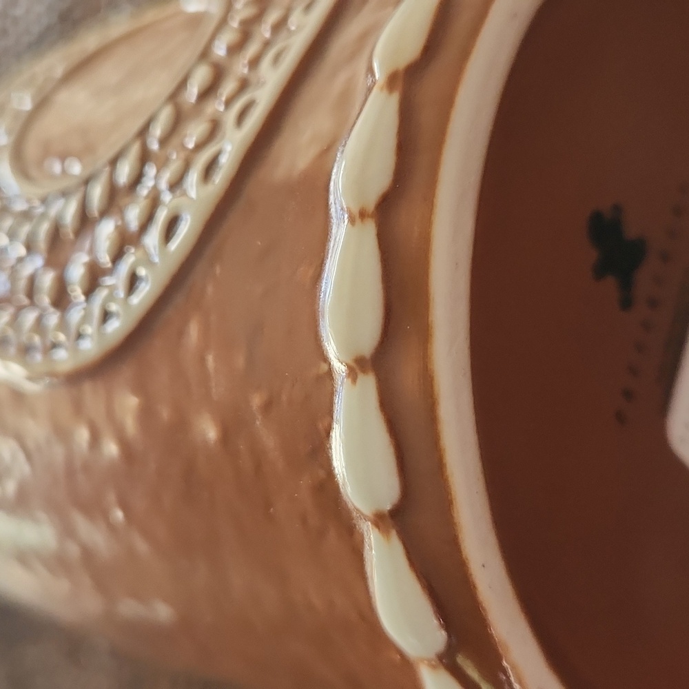 Pottery Barn, Gingerbread Brown & White Ceramic Mug letter "O" NWT - Picture 5 of 16